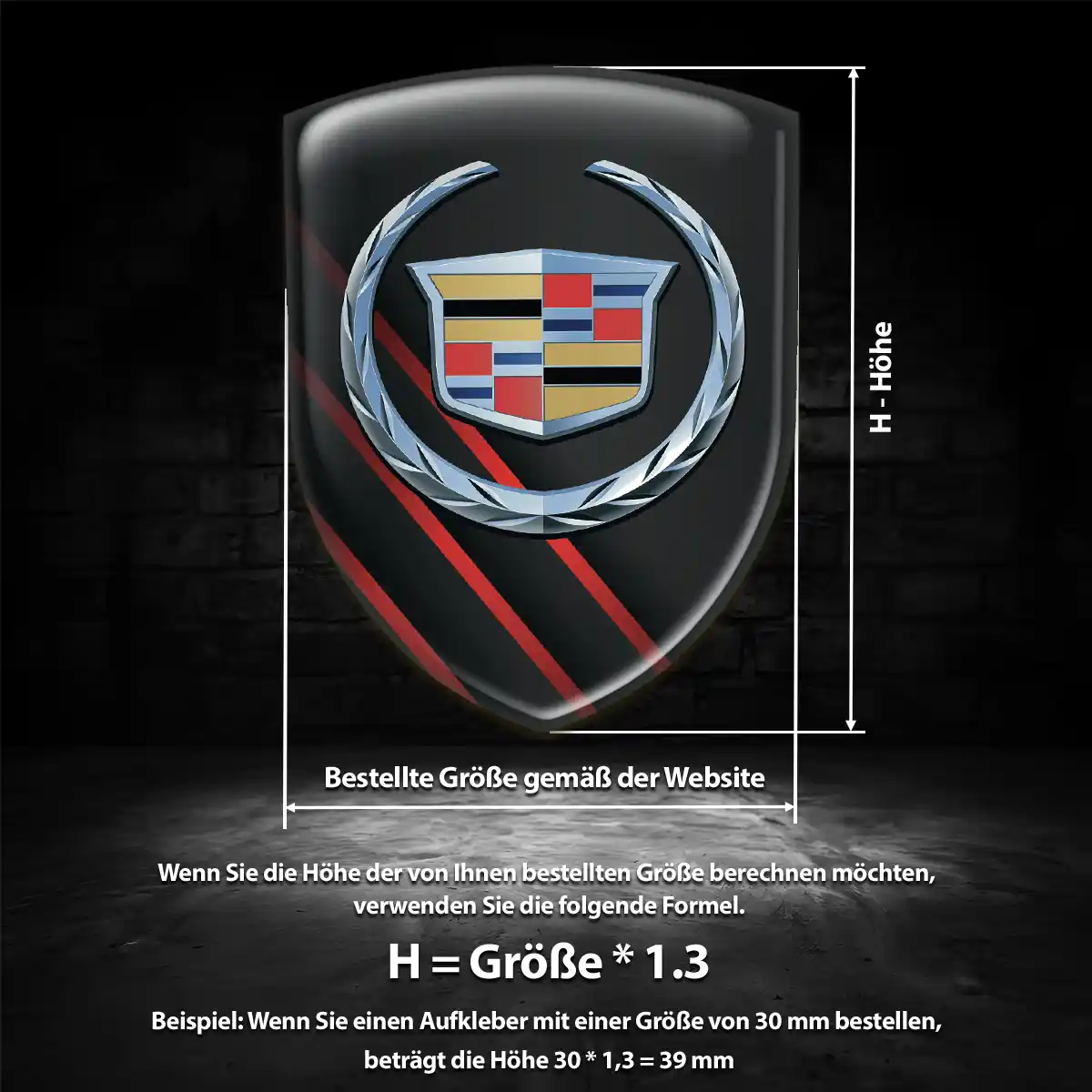 Cadillac Emblem Aufkleber Wappen Premium-Edition