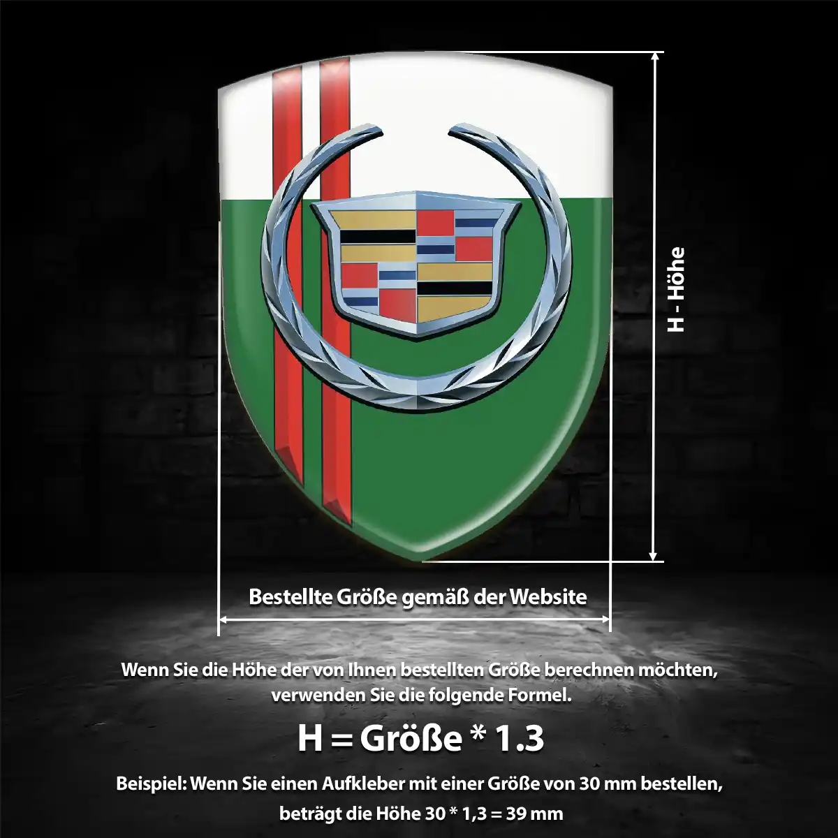 Cadillac Emblem Aufkleber Wappen Tuningfahrzeug