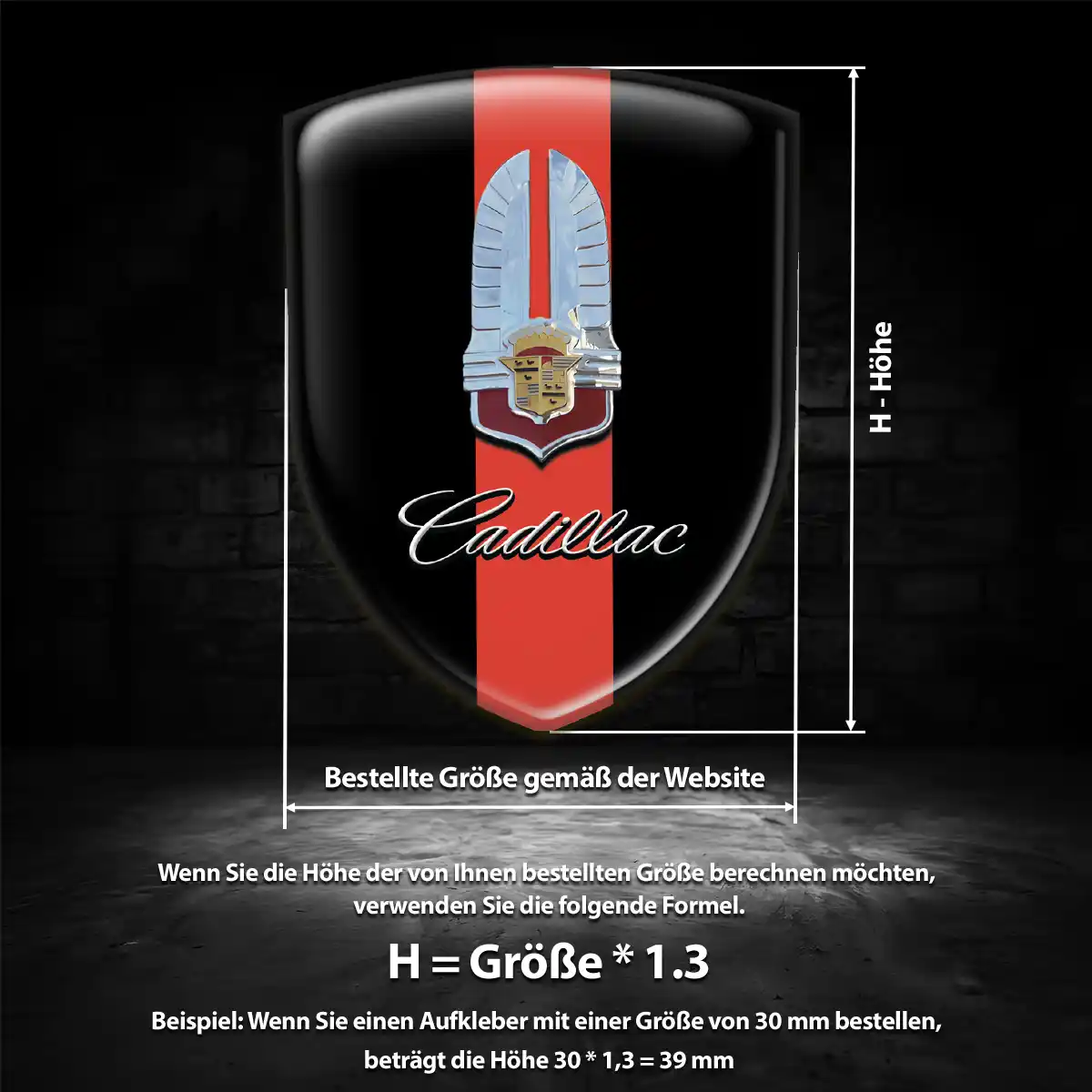 Cadillac Emblem Wappen Aufkleber Auto Erstklassige Qualität