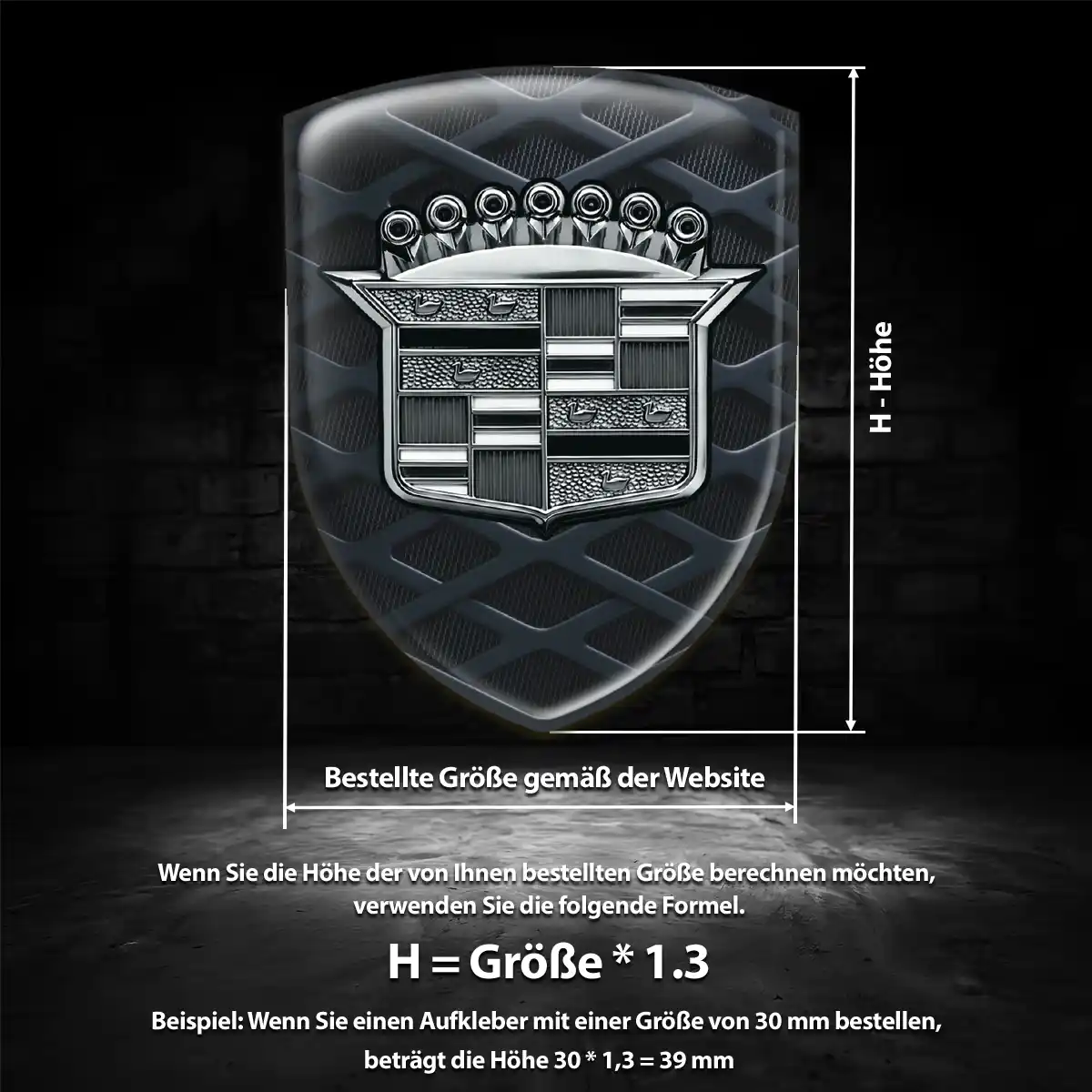 Cadillac Emblem Wappen Aufkleber Auto Hochwertiges Harz