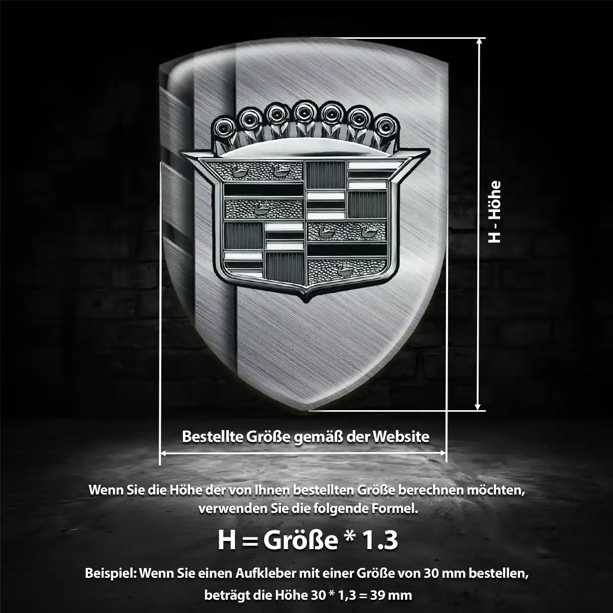 Cadillac Emblem Wappen Aufkleber Auto Interieurdesign