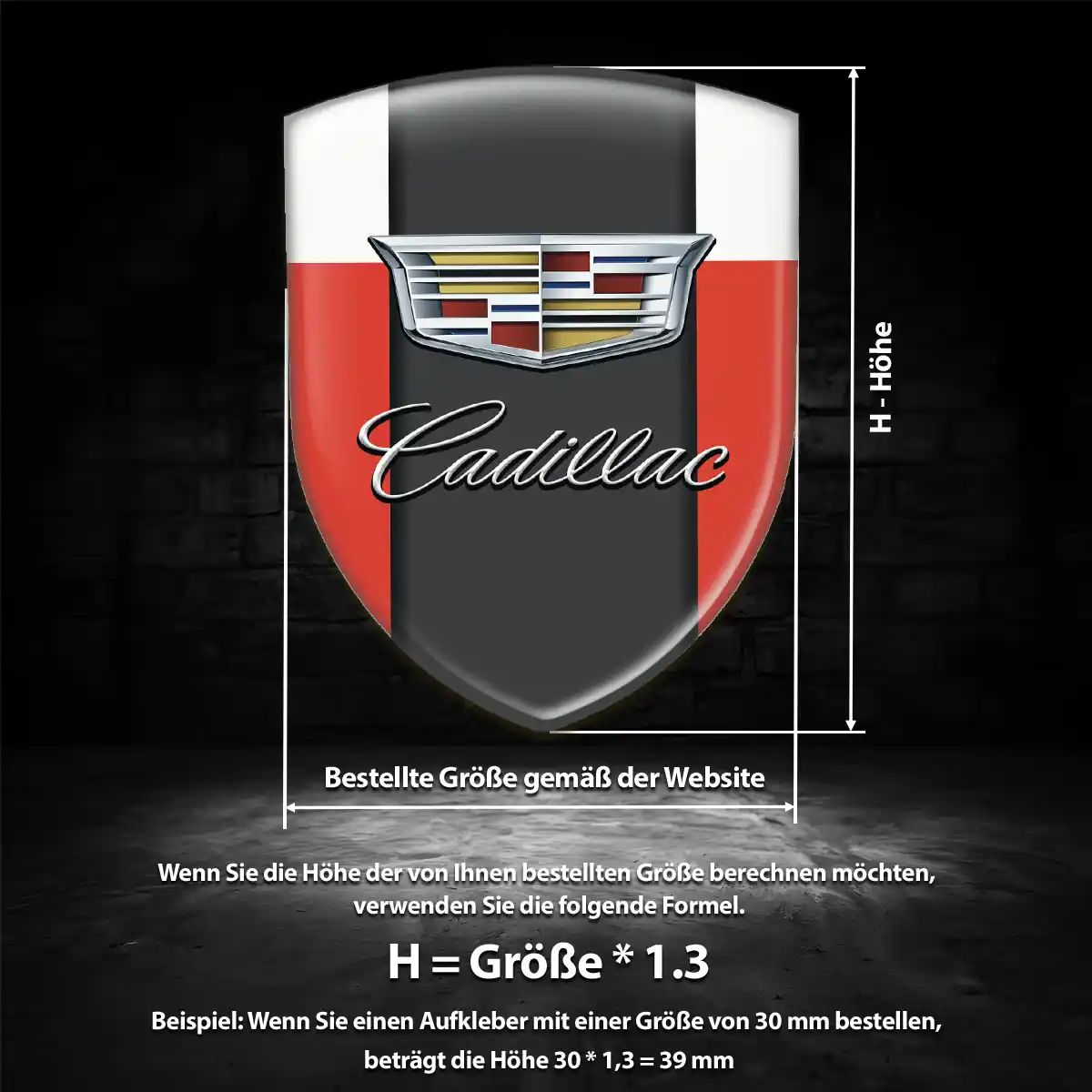 Cadillac Emblem Wappen Aufkleber Auto Luxus-Edition