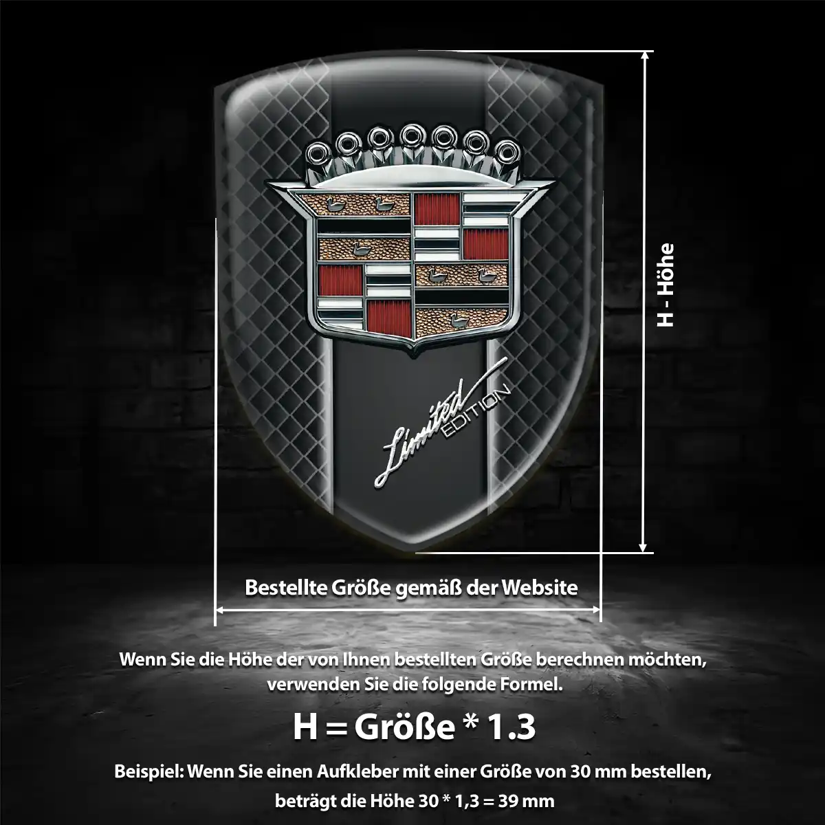 Cadillac Emblem Wappen Aufkleber Edles Design