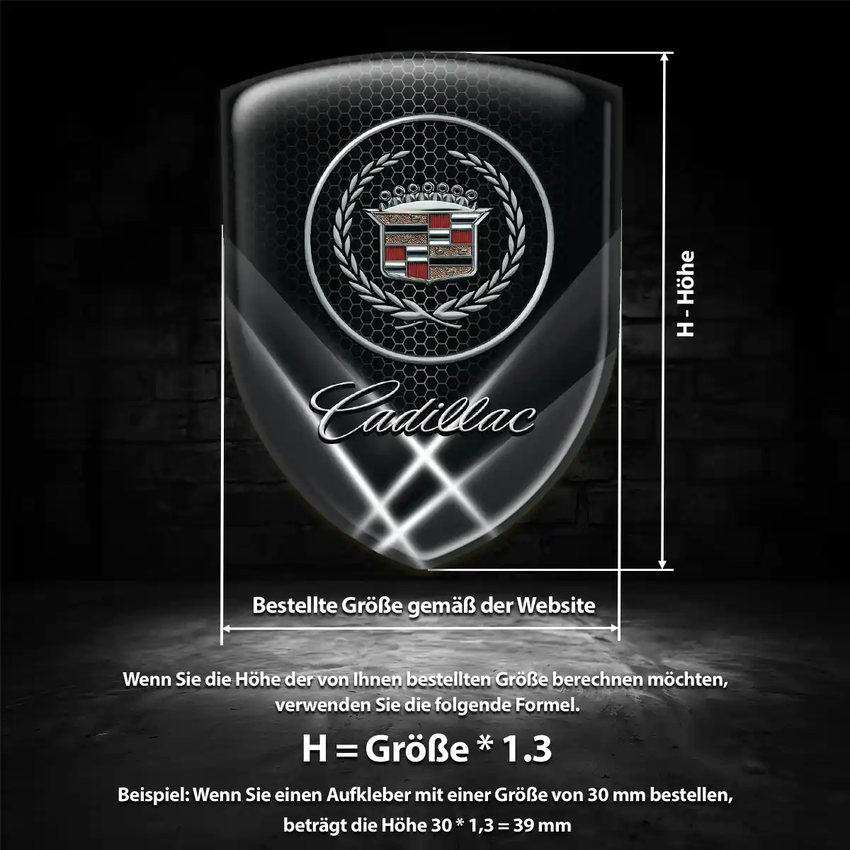Cadillac Emblem Wappen Aufkleber Exterieurdesign