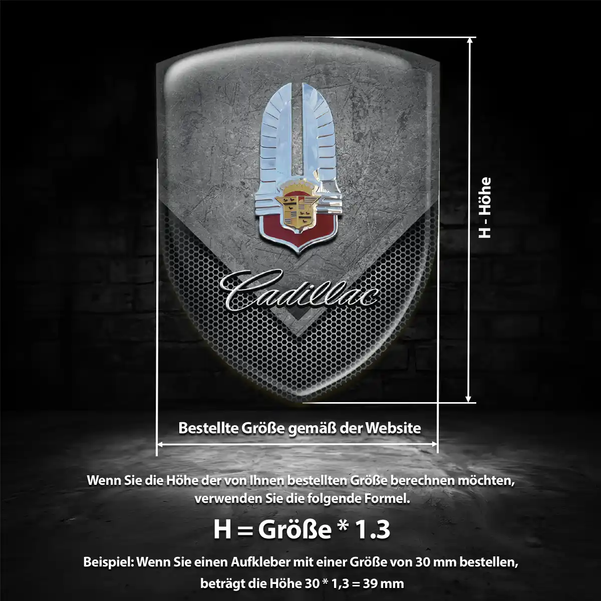 Cadillac Emblem Wappen Aufkleber Hochwertiges Harz