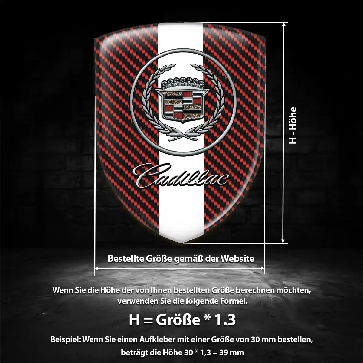 Cadillac Emblem Wappen Aufkleber Interieurdesign