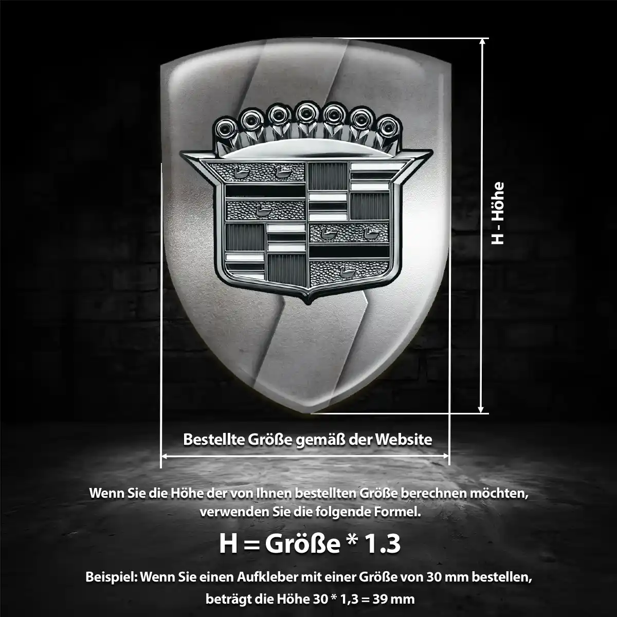 Cadillac Emblem Wappen Aufkleber Modernes Design