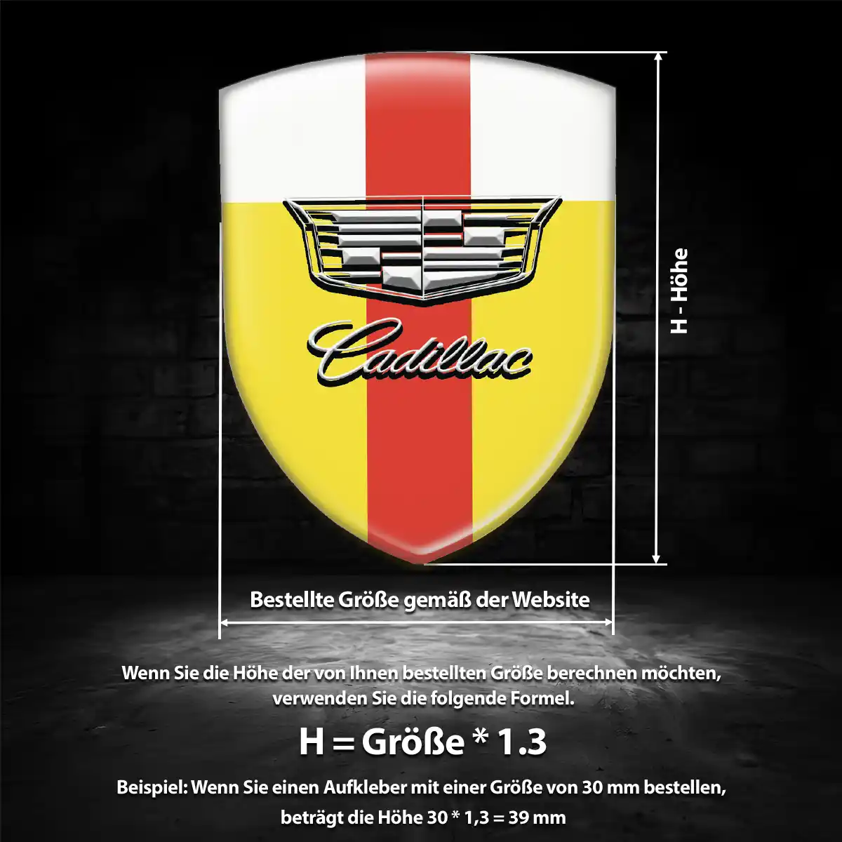 Cadillac Emblem Wappen Aufkleber Premium-Edition