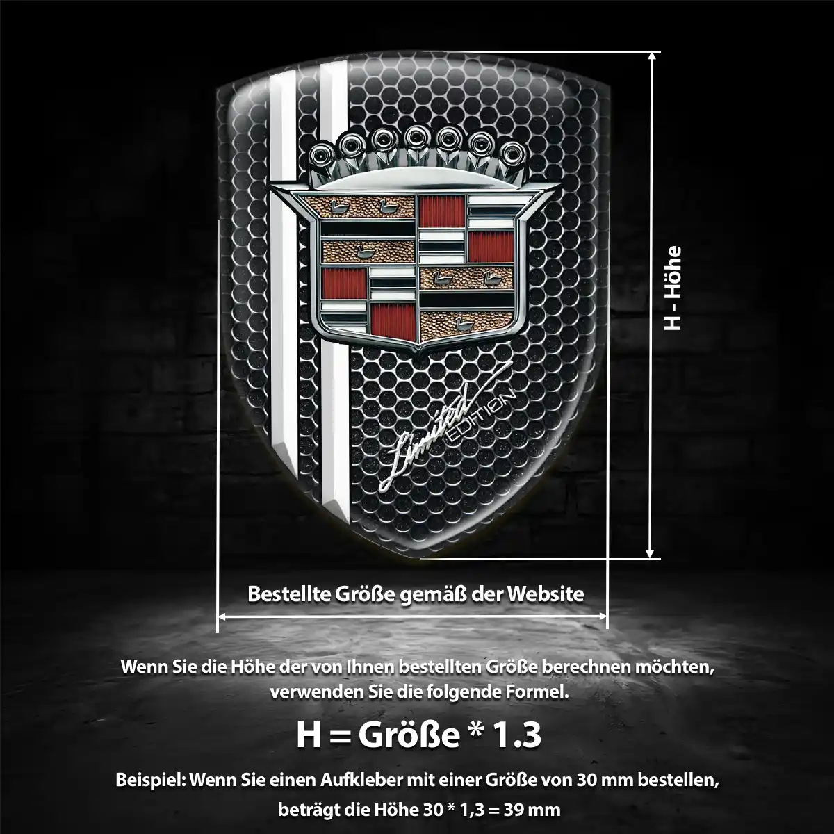 Cadillac Emblem Wappen Aufkleber Premiumqualität