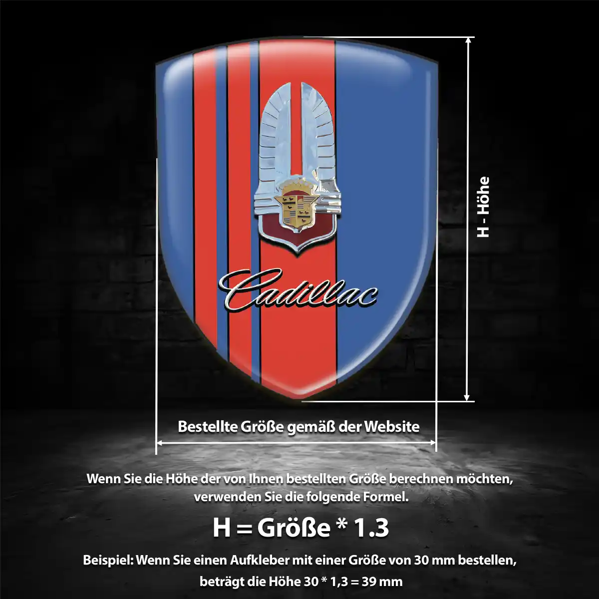 Cadillac Emblem Wappen Aufkleber Spitzenqualität