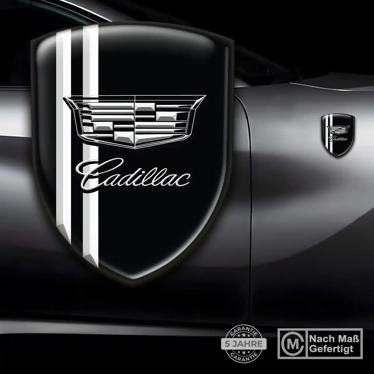 Cadillac Emblem Wappen Aufkleber Tuningfahrzeug