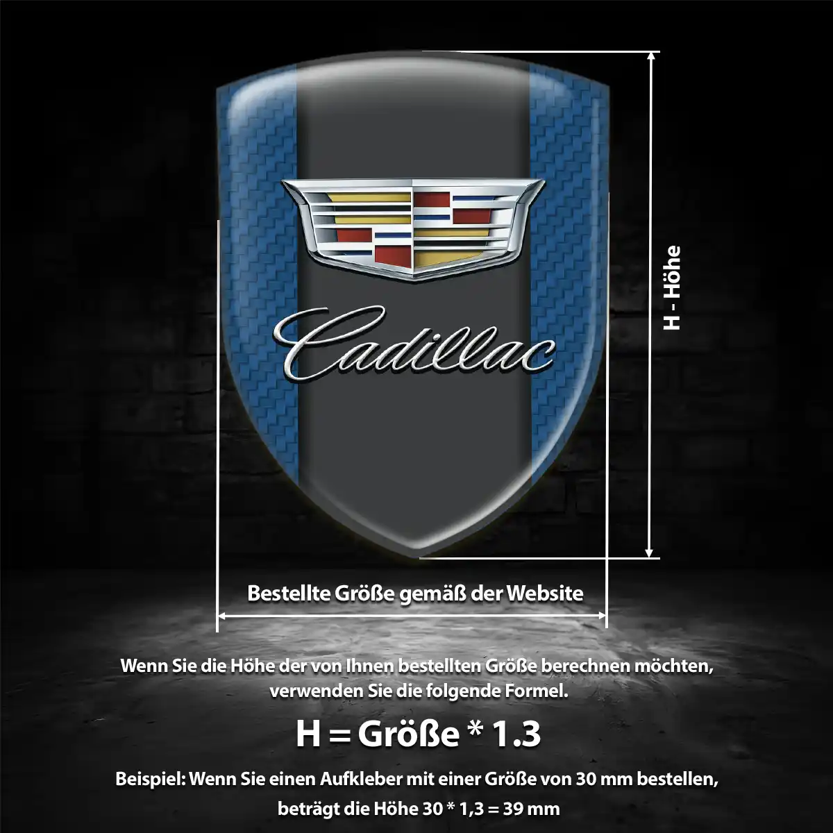 Cadillac Embleme Silikon Aufkleber Anspruchsvolles Design