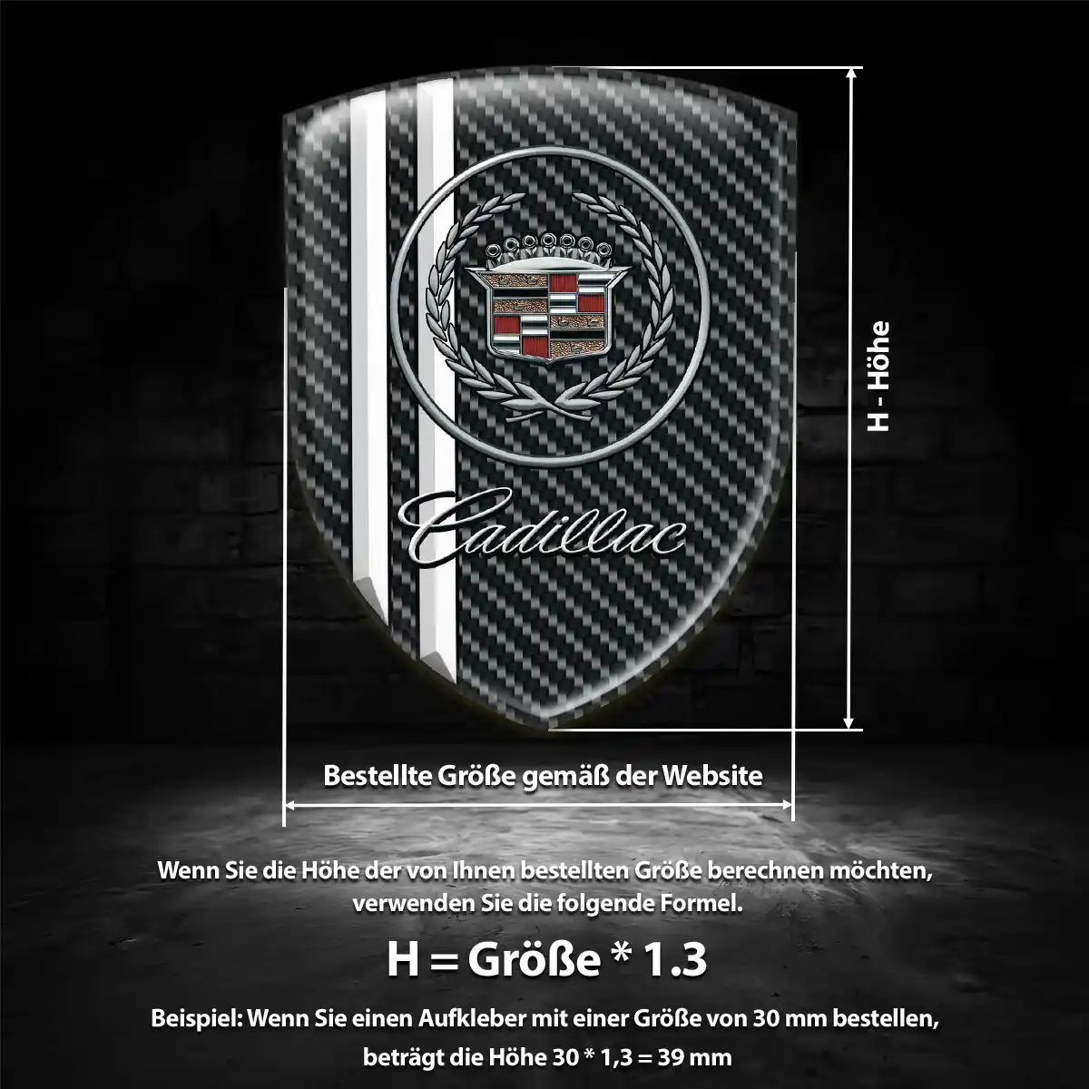 Cadillac Embleme Silikon Aufkleber Auto Edles Design
