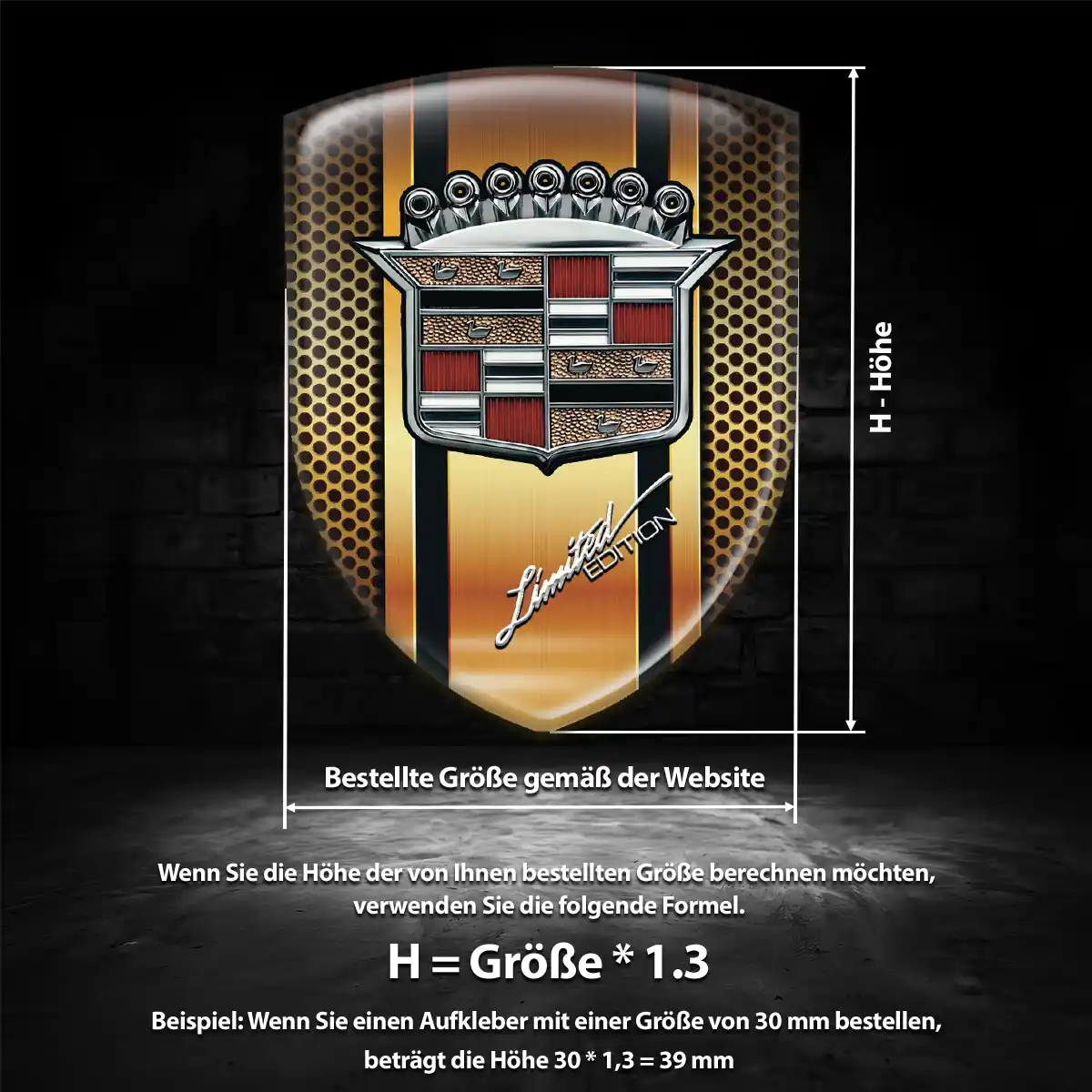 Cadillac Embleme Silikon Aufkleber Auto Exterieurdesign