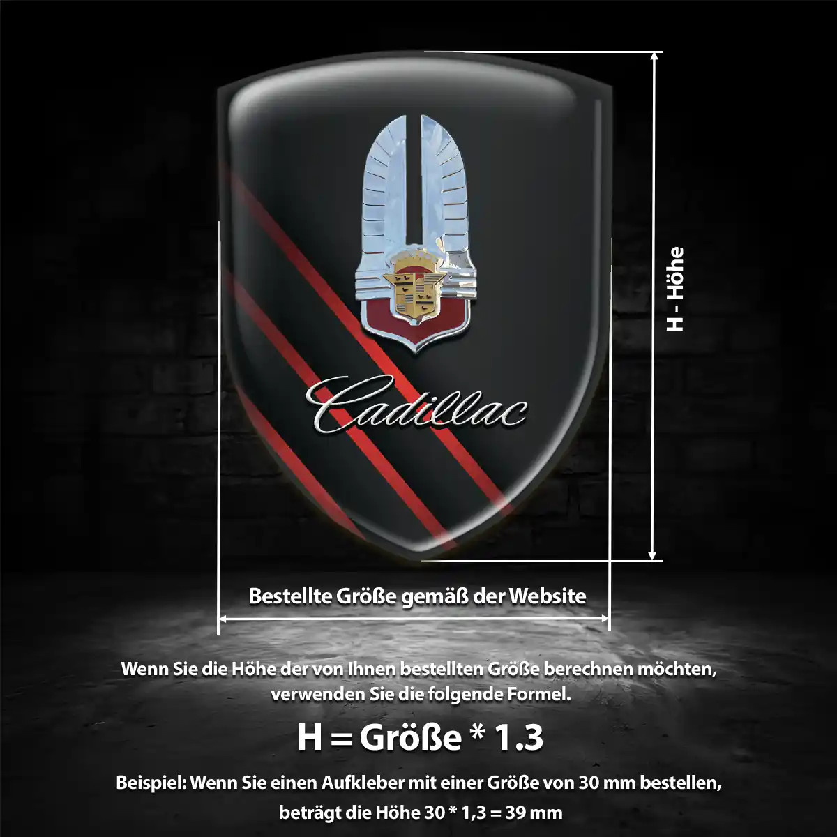 Cadillac Embleme Silikon Aufkleber Auto Limitierte Auflage