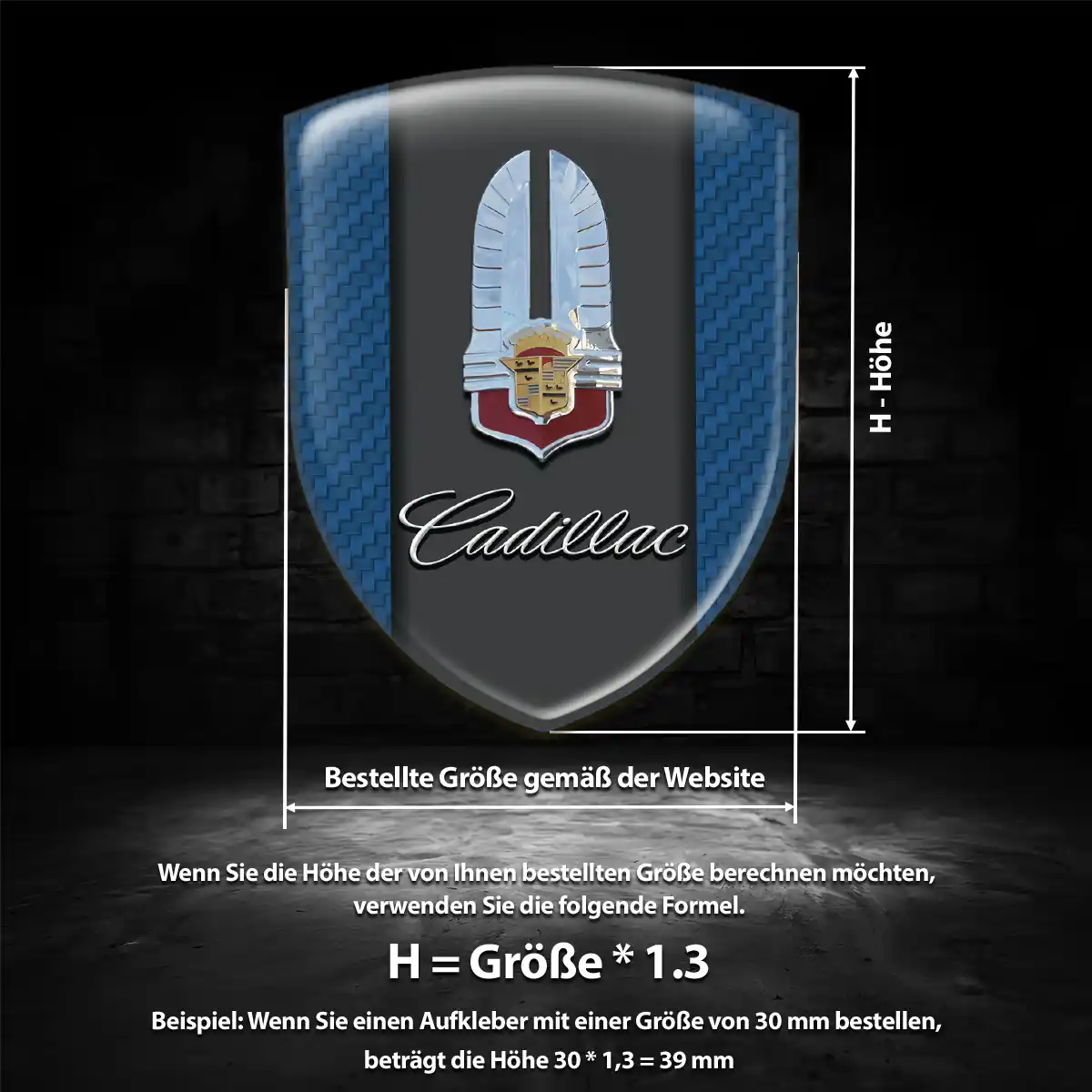 Cadillac Embleme Silikon Aufkleber Auto Markenedition