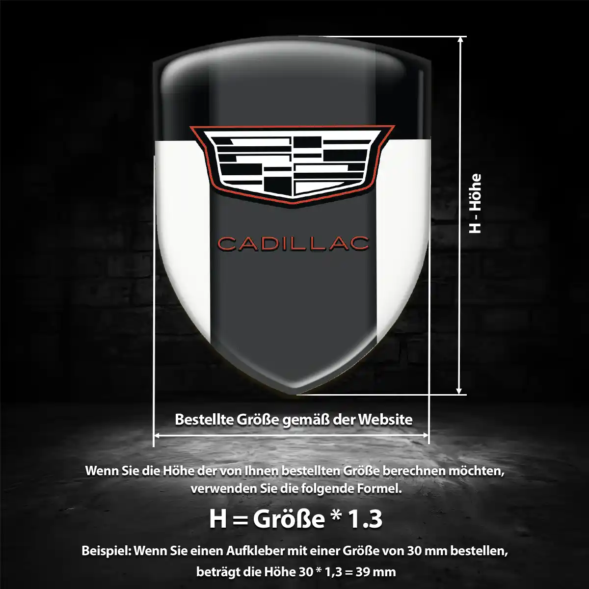 Cadillac Embleme Silikon Aufkleber Auto Premium-Edition