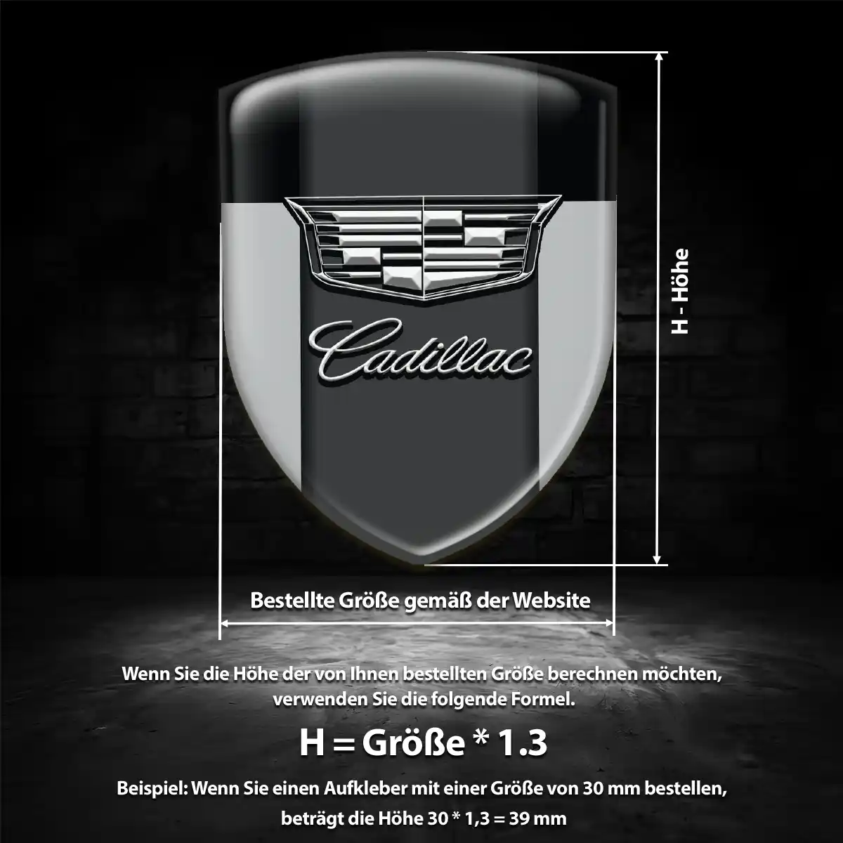 Cadillac Embleme Silikon Aufkleber Edles Design
