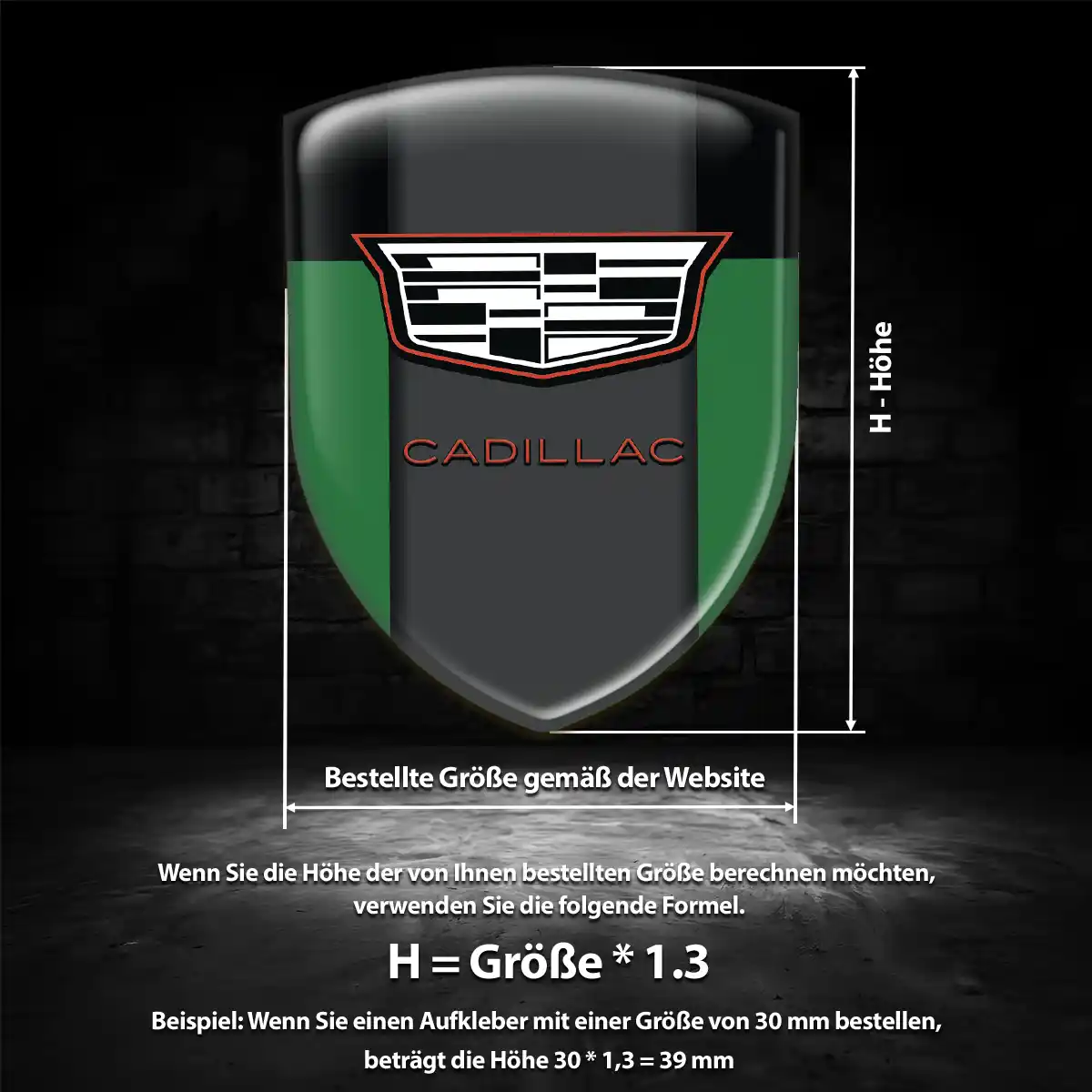 Cadillac Embleme Silikon Aufkleber Erstklassige Qualität
