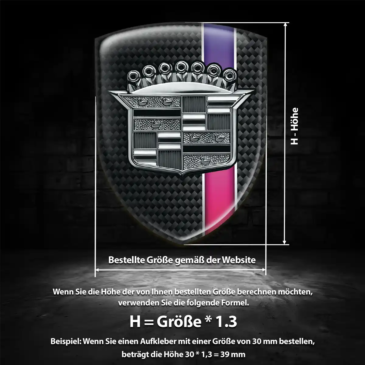 Cadillac Embleme Silikon Aufkleber Interieurdesign