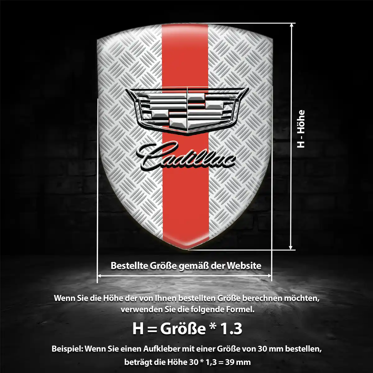 Cadillac Embleme Silikon Aufkleber Markenedition