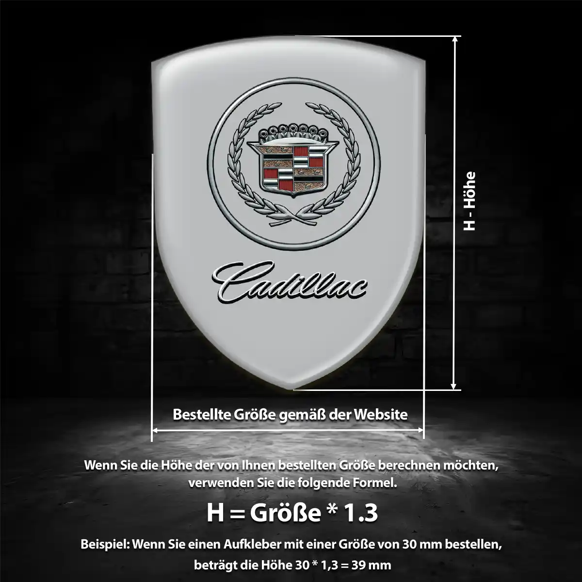 Cadillac Embleme Silikon Aufkleber Spitzenqualität