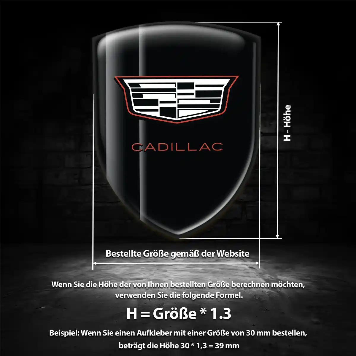 Cadillac Silikon Aufkleber Ausdrucksstarkes Design