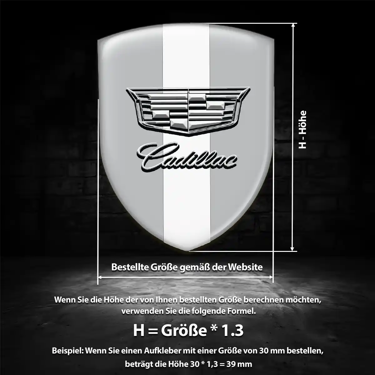 Cadillac Silikon Aufkleber Auto Interieurdesign