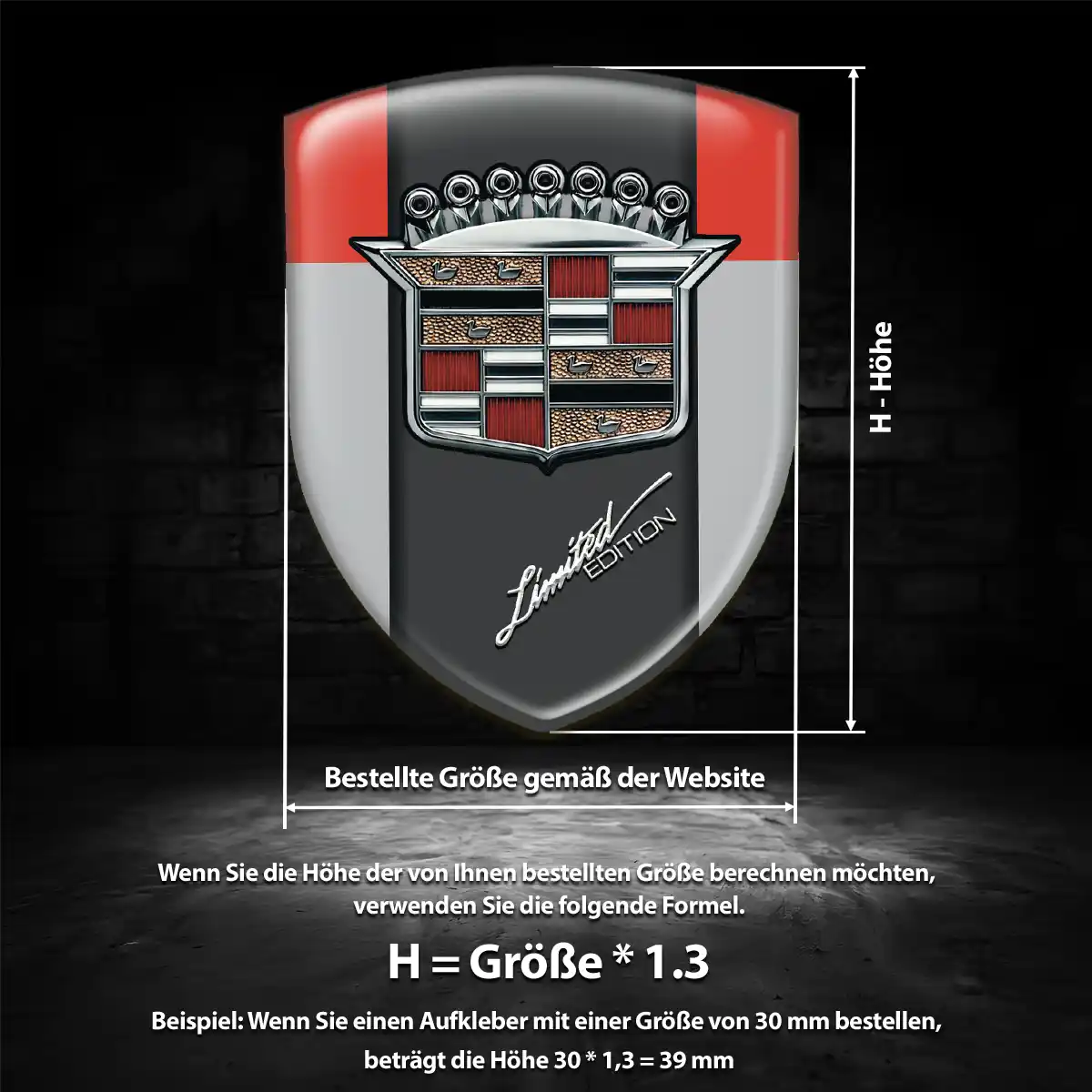 Cadillac Silikon Aufkleber Edles Design
