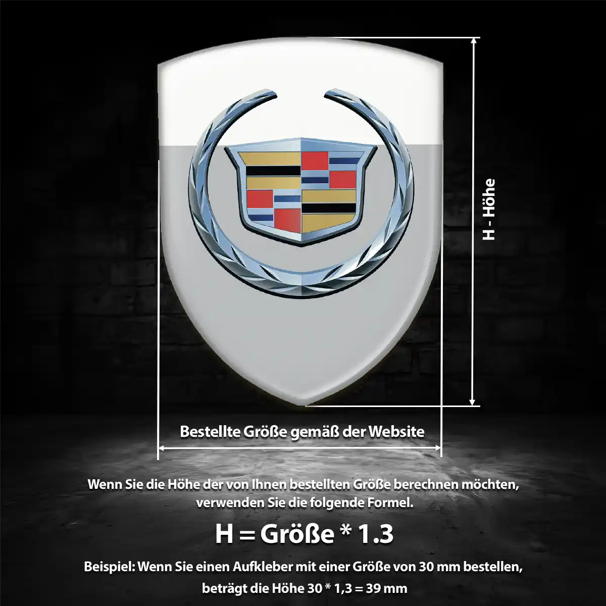 Cadillac Silikon Aufkleber Embleme Auto Edles Design