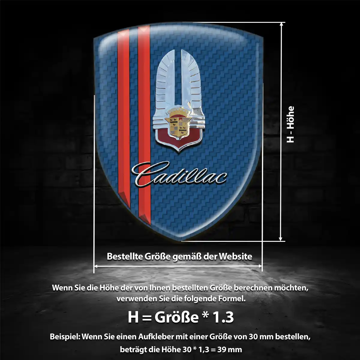 Cadillac Silikon Aufkleber Embleme Auto Premiumqualität