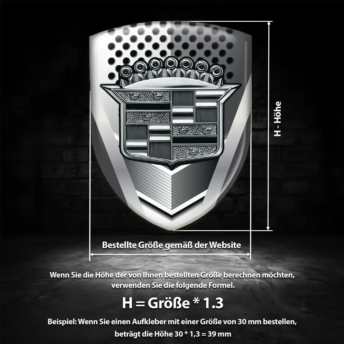 Cadillac Silikon Aufkleber Embleme Auto Tuningfahrzeug