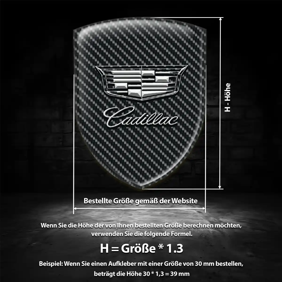 Cadillac Silikon Aufkleber Embleme Edles Design