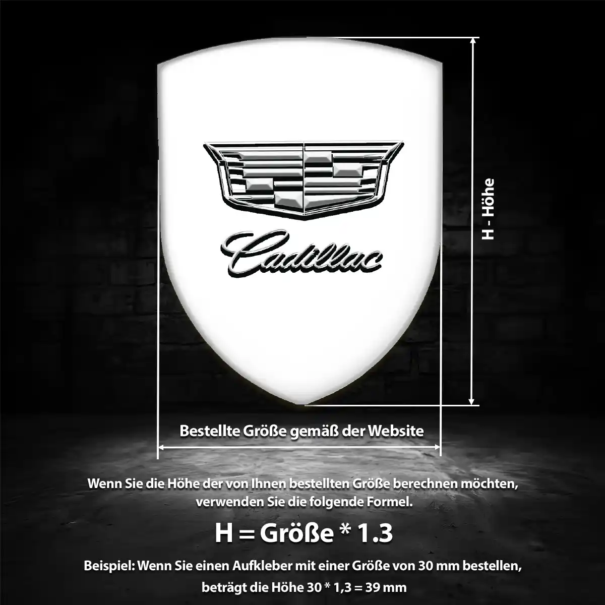 Cadillac Silikon Aufkleber Embleme Elegantes Design