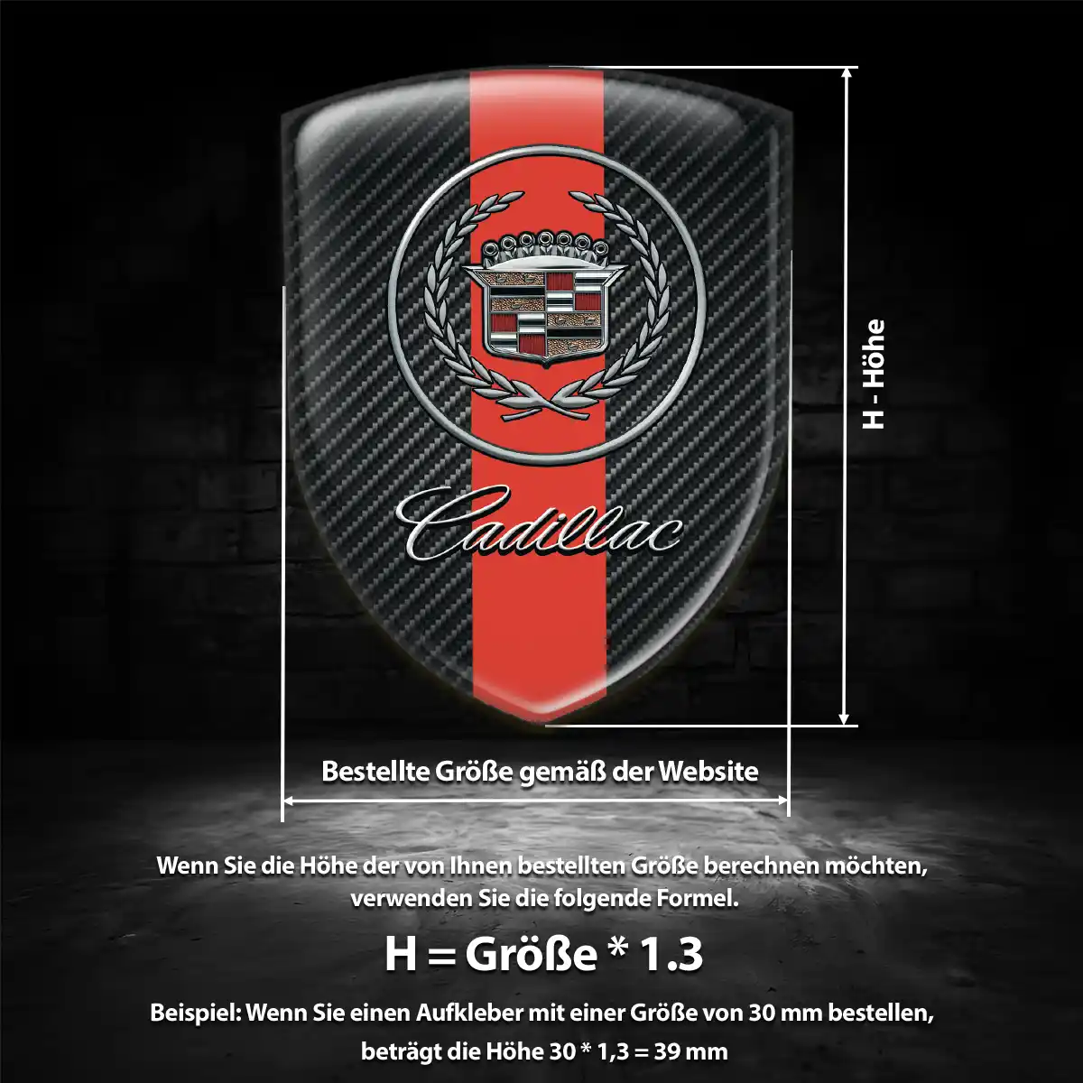 Cadillac Silikon Aufkleber Embleme Spitzenqualität