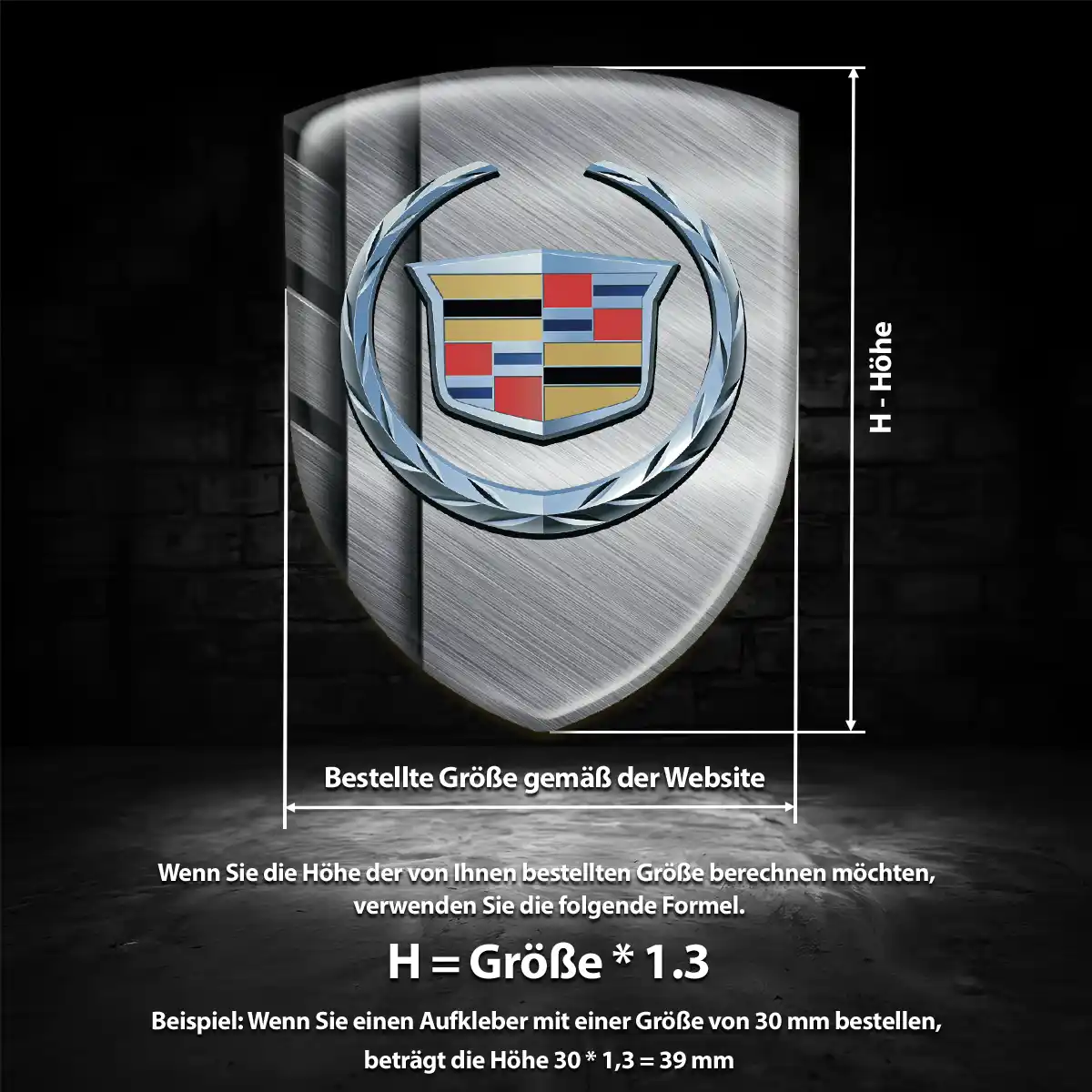 Cadillac Silikon Aufkleber Embleme Tuningfahrzeug