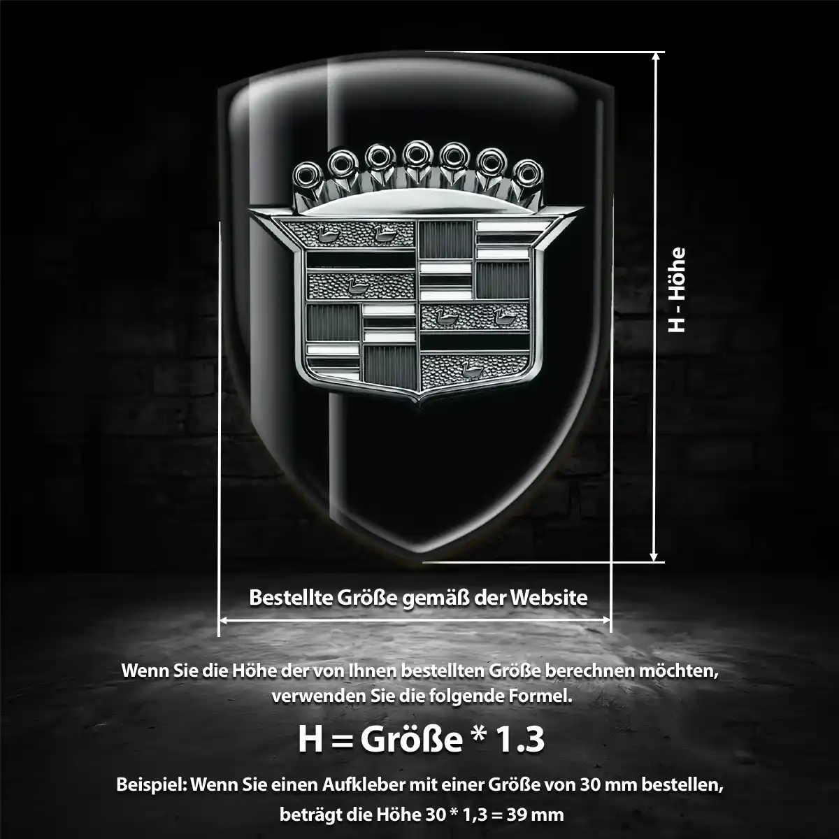 Cadillac Silikon Aufkleber Erstklassige Qualität