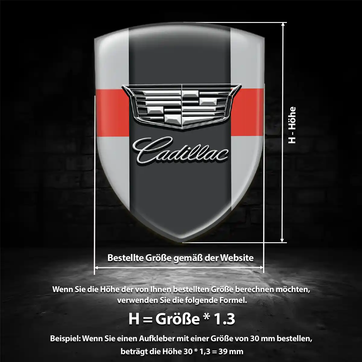 Cadillac Silikon Aufkleber Höchste Qualität