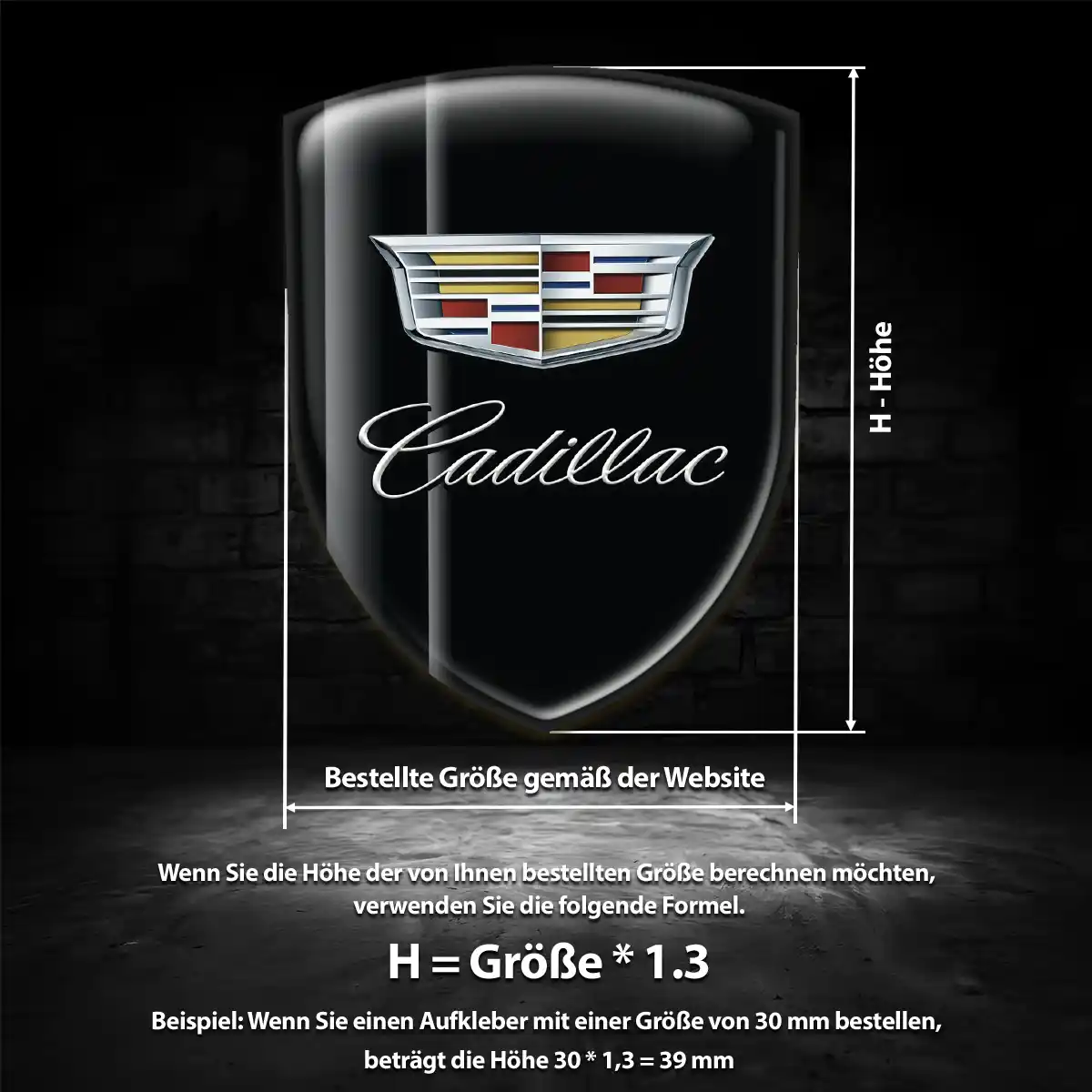 Cadillac Silikon Aufkleber Hochwertiges Harz