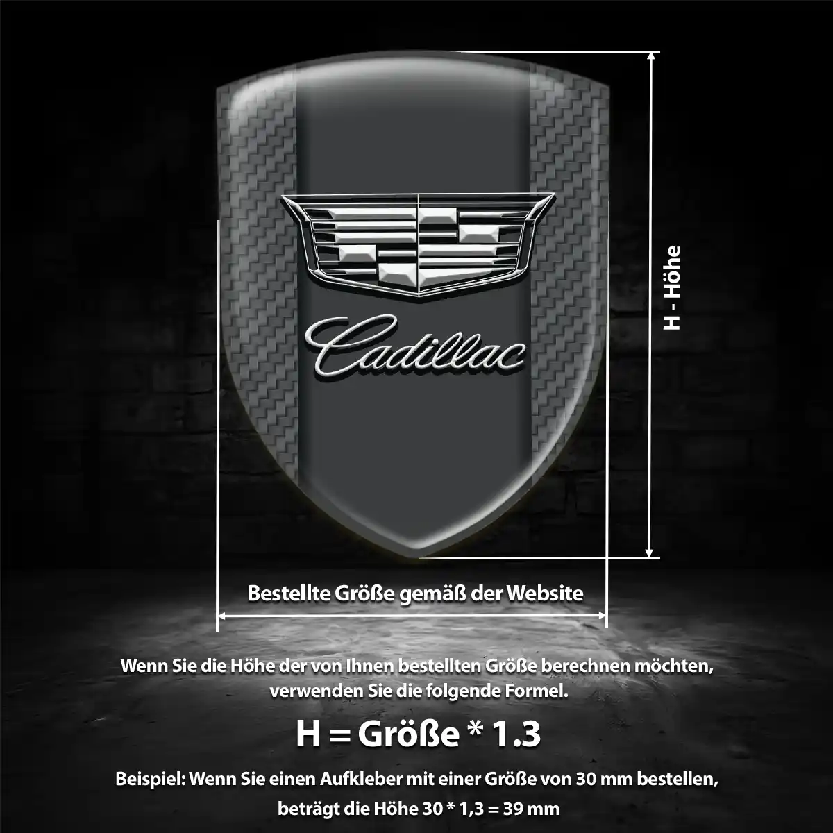 Cadillac Silikon Aufkleber Interieurdesign