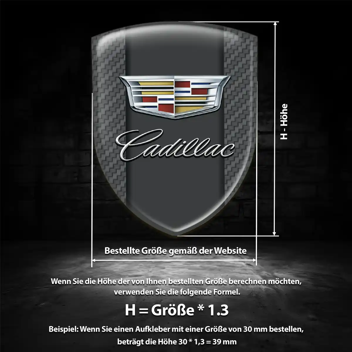 Cadillac Silikon Aufkleber Modernes Design