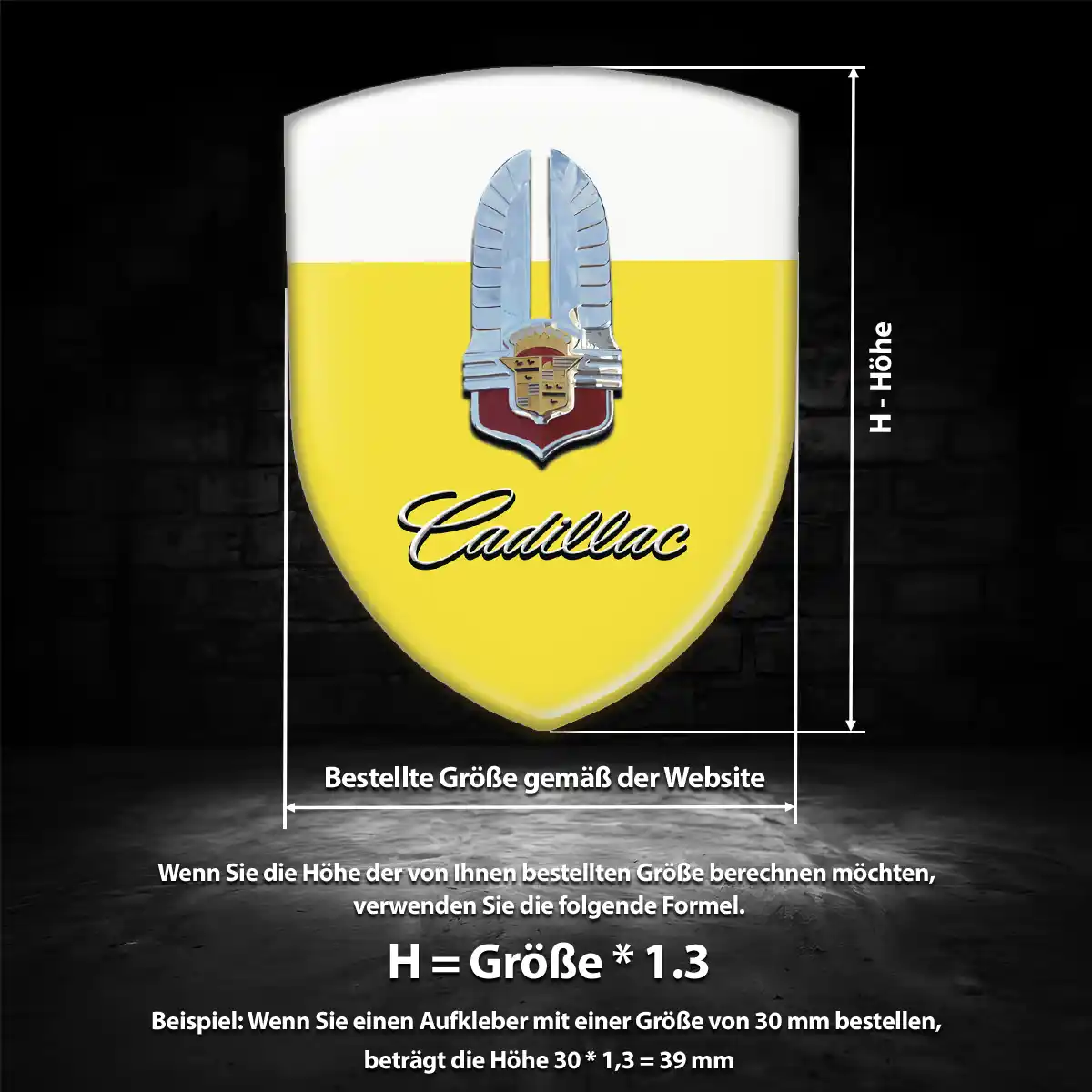 Cadillac Silikon Aufkleber Wappen Anspruchsvolles Design