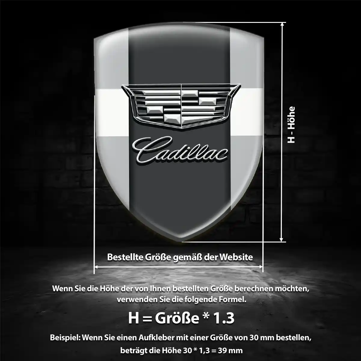 Cadillac Silikon Aufkleber Wappen Ausdrucksstarkes Design