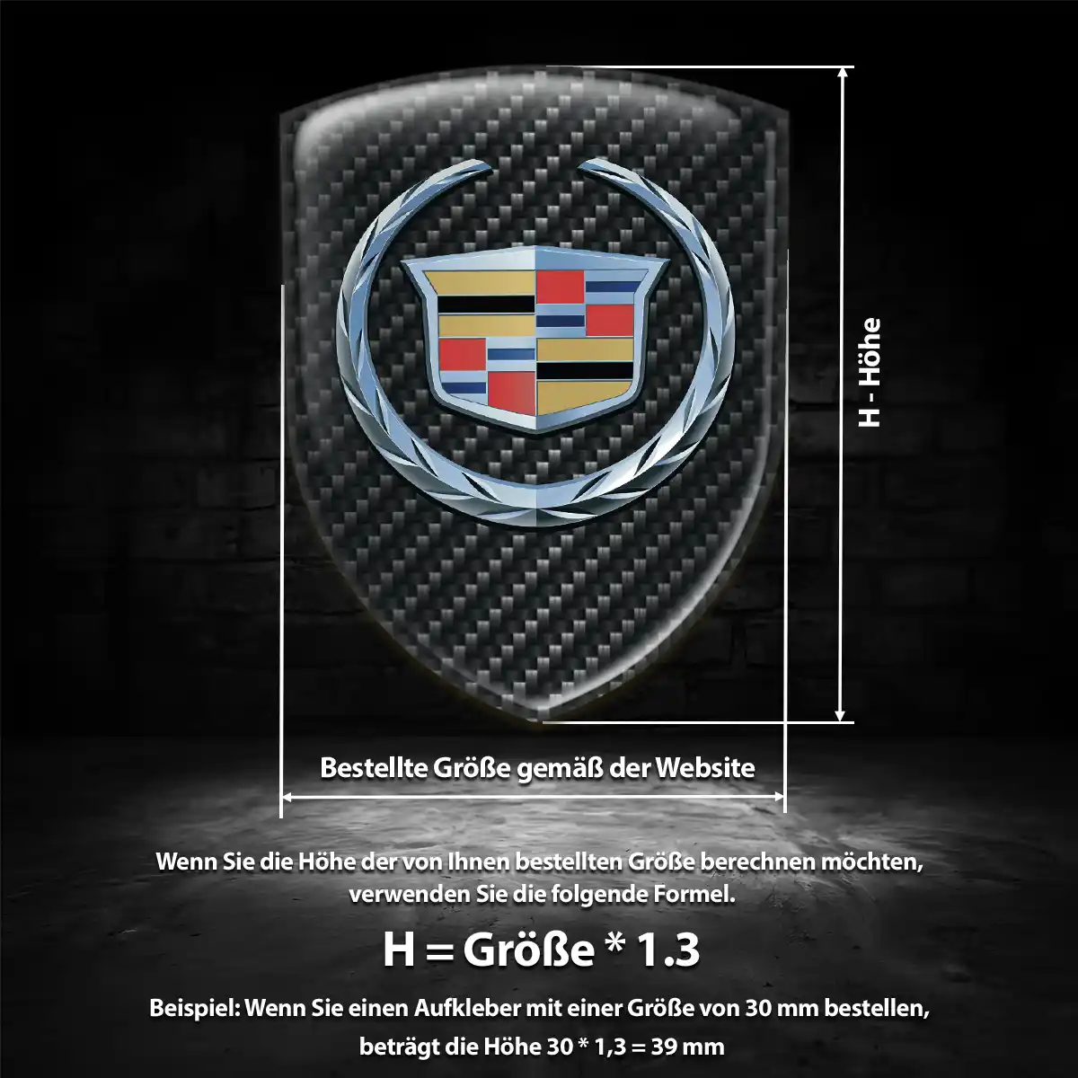 Cadillac Silikon Aufkleber Wappen Auto Edles Design