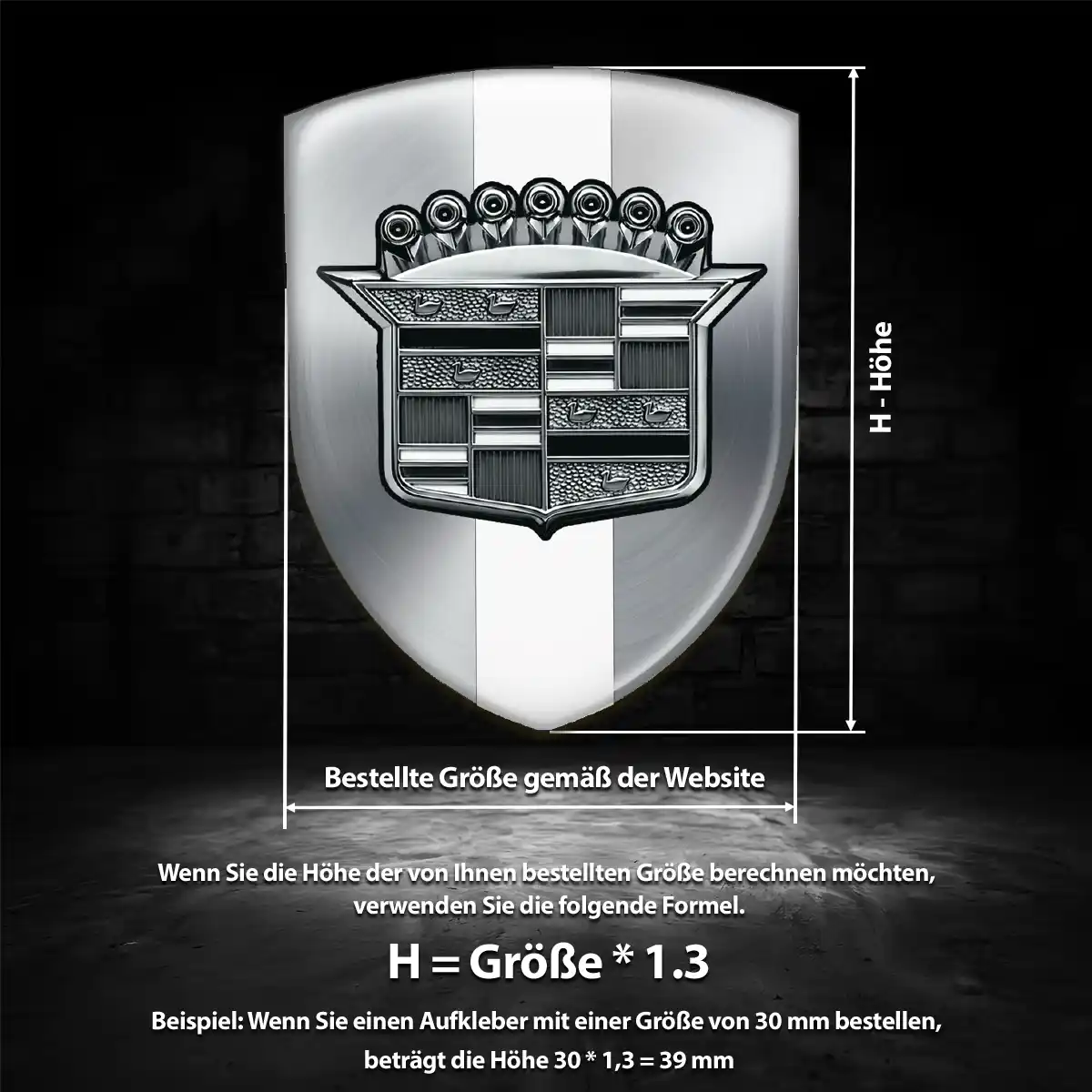 Cadillac Silikon Aufkleber Wappen Auto Höchste Qualität