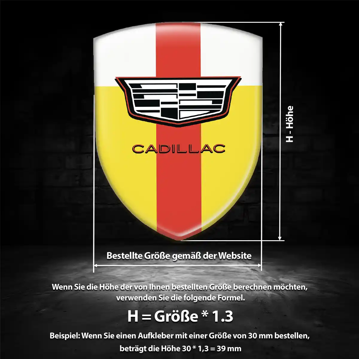 Cadillac Silikon Aufkleber Wappen Auto Hochwertiges Harz