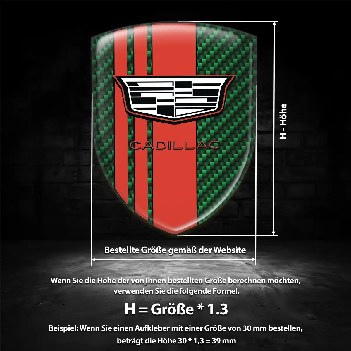 Cadillac Silikon Aufkleber Wappen Auto Interieurdesign