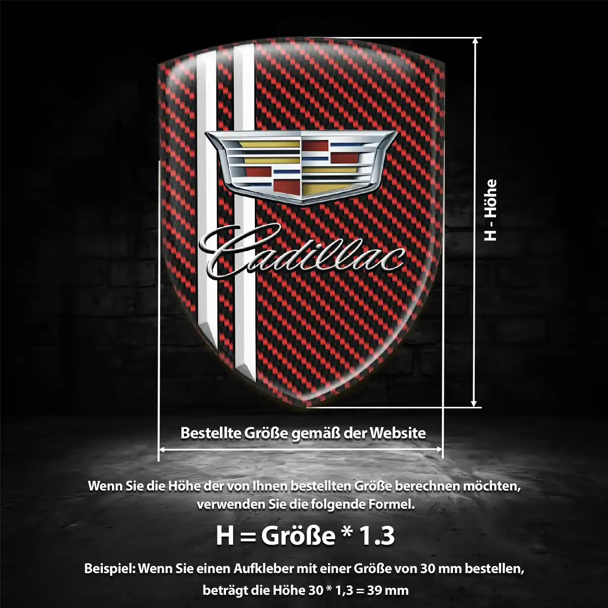Cadillac Silikon Aufkleber Wappen Auto Limitierte Auflage