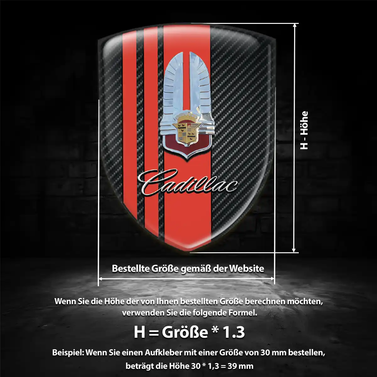 Cadillac Silikon Aufkleber Wappen Überzeugende Qualität