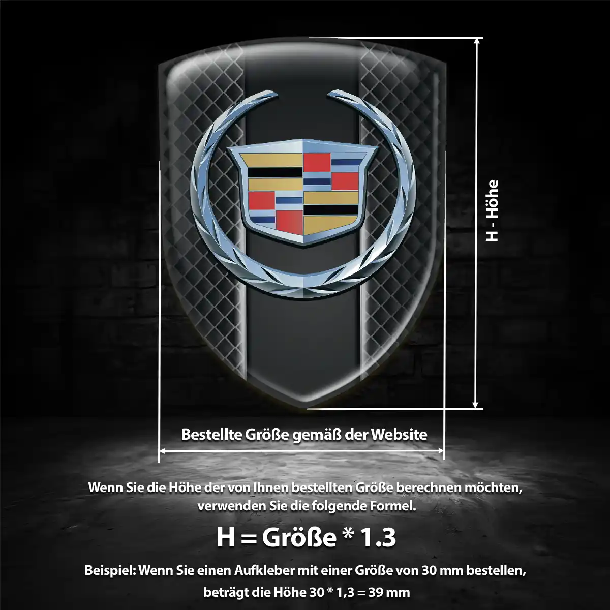 Cadillac Silikon Aufkleber Wappen Edles Design